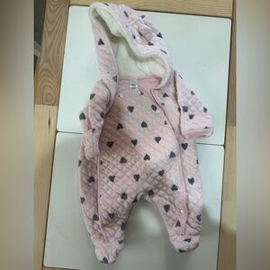 Nordstrom Baby Pink Quilted Winter Onesie